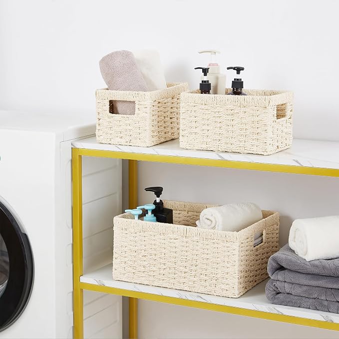 Vagusicc Wicker Storage Basket, Hand-Woven Paper Rope Storage Baskets - Image 4
