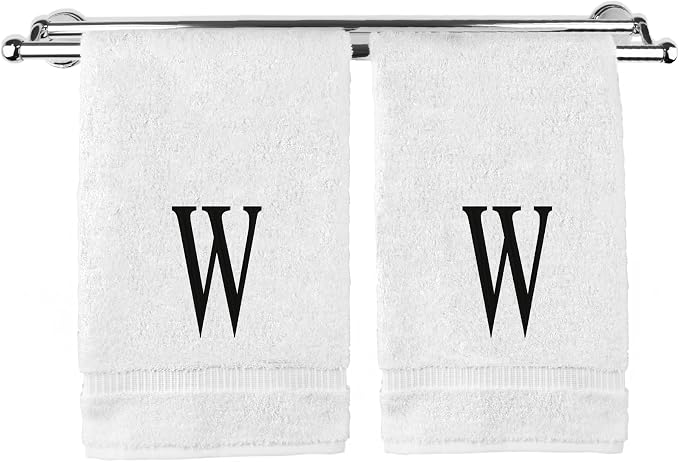Monogrammed Hand Towel, Personalized Initial Gift, Extra Absorbent 100% Turkish by BareCotton