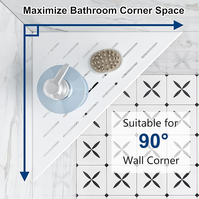 Corner Shower Shelves, 12” Recessed Tile Shower Shelf, 304 Stainless Steel - Image 2