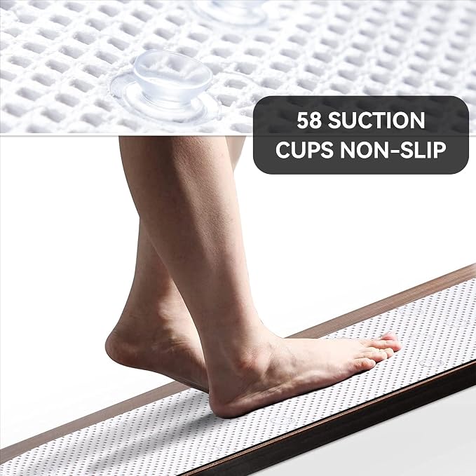 Bathtub Mat Non Slip Ivory 36” X 17” Shower Mat Soft Foam Bath Mats - Image 3