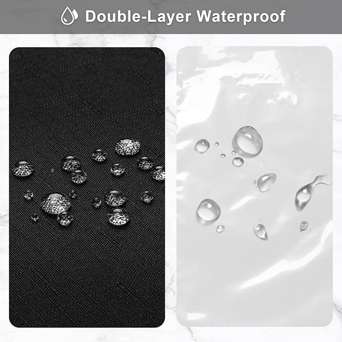 MitoVilla 3 in 1 Shower Curtain Set, Waterproof Fabric Hotel Bathroom Curtain - Image 5