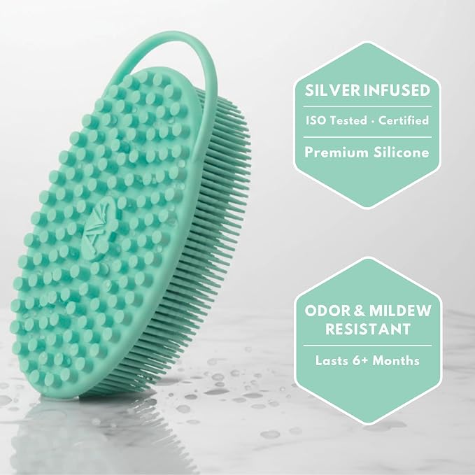 Silver Infused Silicone Body Scrubber Shower - Image 5