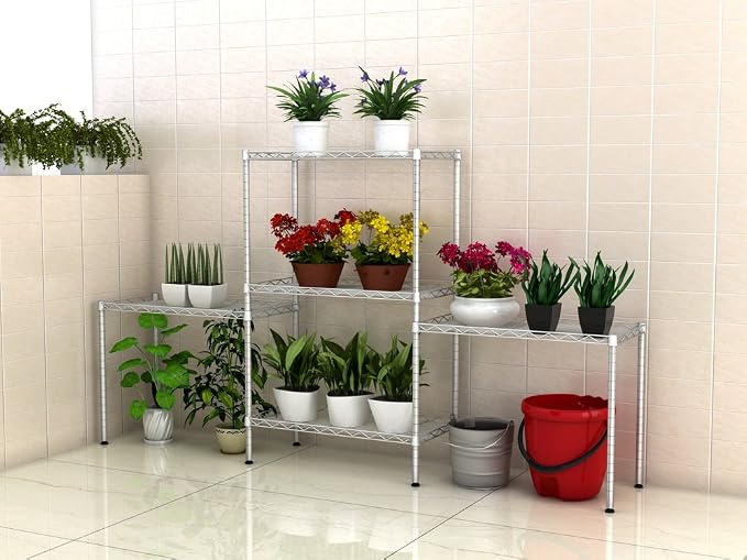 5 Tier Storage Racks Shelving, Heavy Steel Pantry Shelves, Adjustable Wire - Image 2