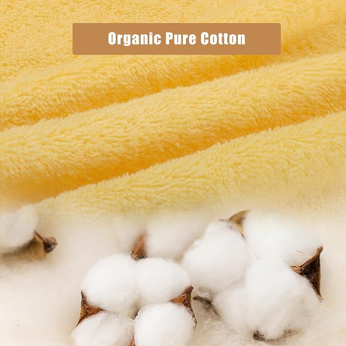SEMAXE Yellow Bath Towel Set, 100% Cotton Absorbent Bathroom Towels - Image 2