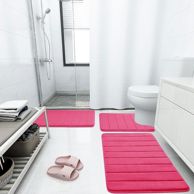 Buganda Memory Foam Bath Mat, Ultra Soft and Non-Slip Bathroom Rugs, Water - Image 2