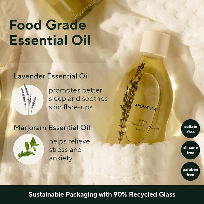 AROMATICA Serene Body Oil Lavender & Marjoram Essential Oil, Aromatherapy Oil - Image 3