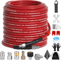Sewer Jetter Kit 100FT for Pressure Washer, 5800 PSI Drain Cleaner Hose 1/4 by Unknown