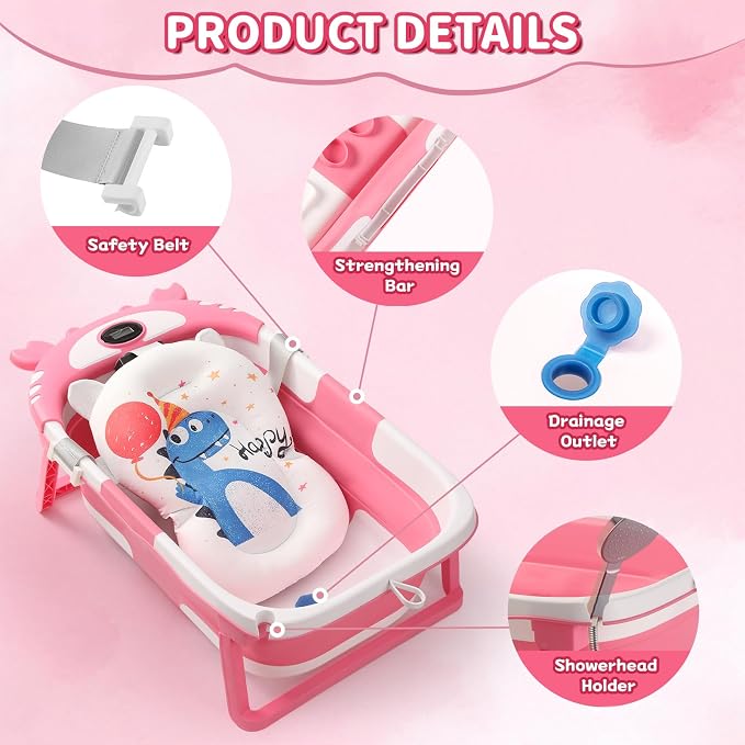 Baby Bathtub, Collapsible Baby Bath Tub - Image 3