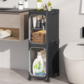 KHNR 2-Tiers Slim Bathroom Storage Cabinet, Foldable Storage Cabinets, Narrow by EnjoyYourLife