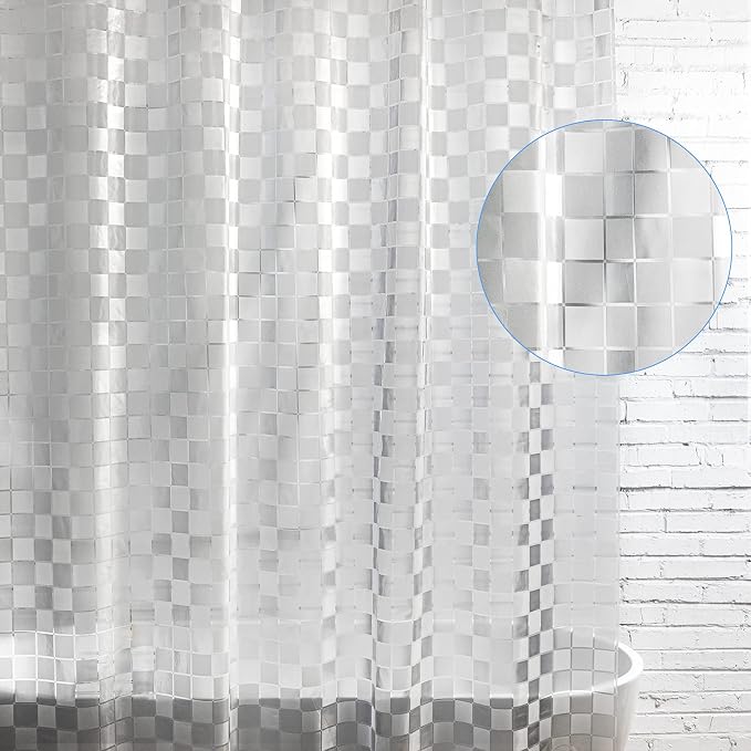 WELTRXE EVA Shower Curtain Liner 72x72 Inch 8G Heavy Duty Clear Shower Liner by WELTRXE