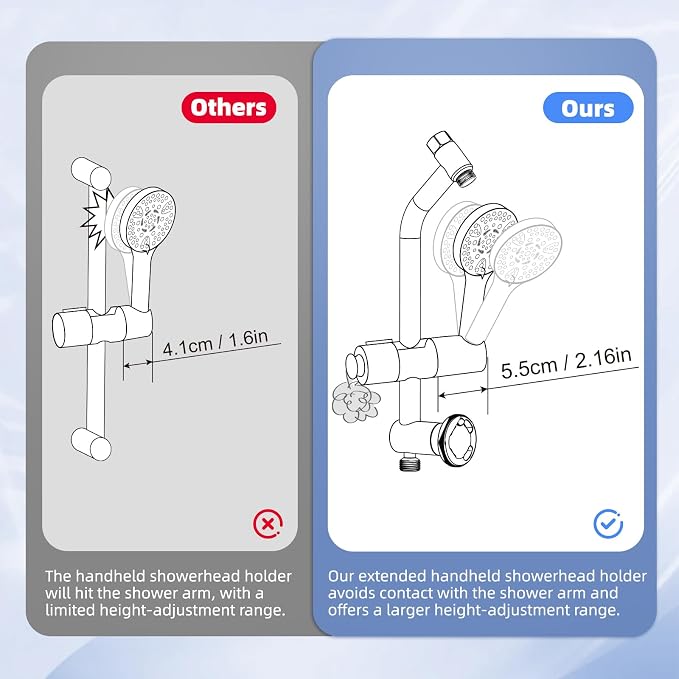 Hibbent Adjustable Shower Head Holder - Image 6