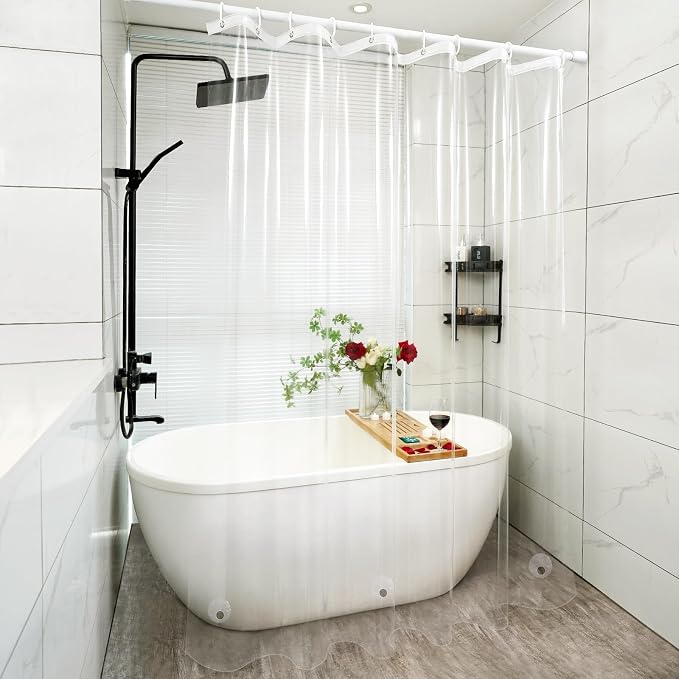 Clear Stall Shower Curtain Liner - Image 6