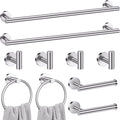 Lairuier Brushed Nickel Bathroom Hardware Set, 10-Piece Towel Bar Set SUS304 by LairuierBathroomHardwareSet
