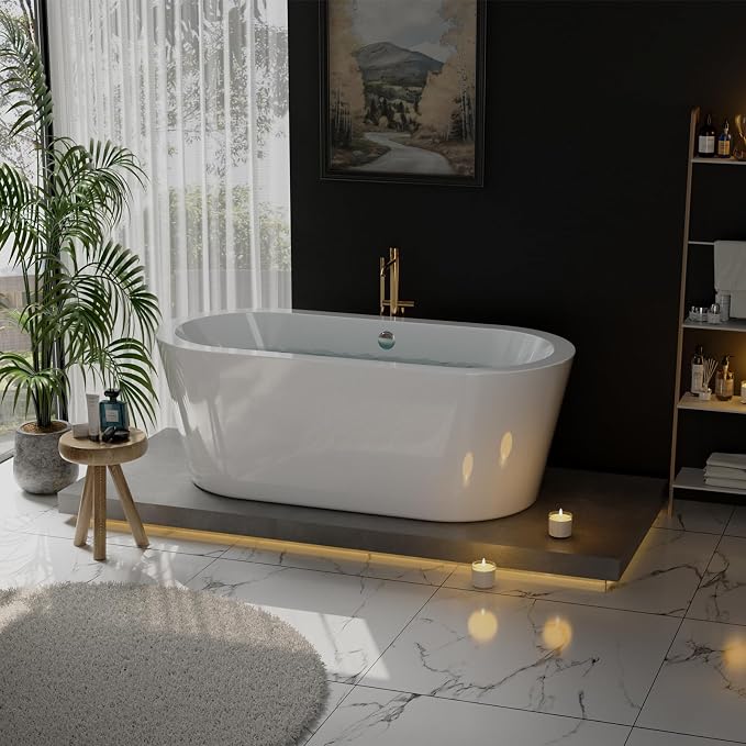 Empava 59"Freestanding Bathtub, Luxury Acrylic Soaking Tub - Image 2