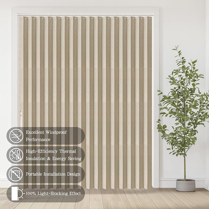 Accordian Door Curtain, 100% Blackout Folding Magnetic Doorway Curtains - Image 8