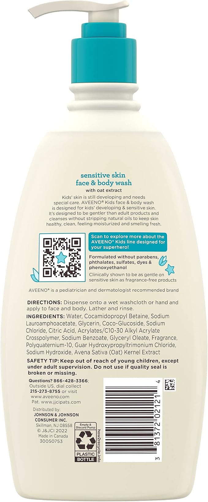 Aveeno Kids Sensitive Skin Face and Body Wash - Image 7