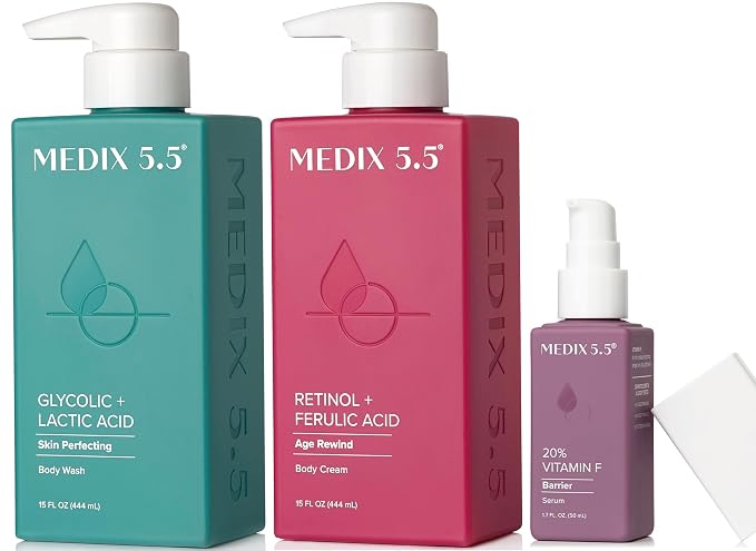 MEDIX Anti Aging Skin Care 3PC Set | Retinol Body Cream + Exfoliating AHA by Medix55