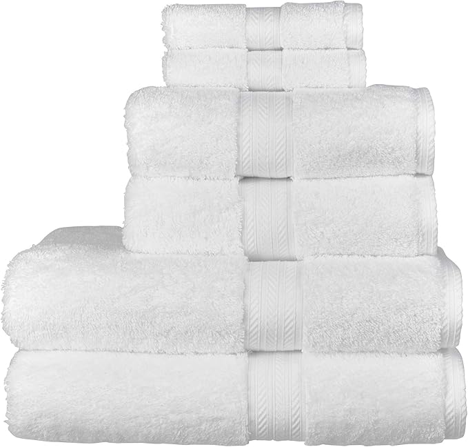 Christy Renaissance 6 Piece Towel Set | White | 100% Egyptian Cotton | by Christy