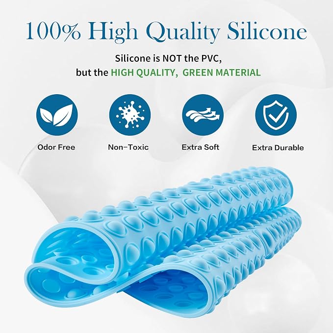 Silicone Bathtub & Shower Mat Non Slip, Bubble Massage Anti Slip Shower Floor - Image 2