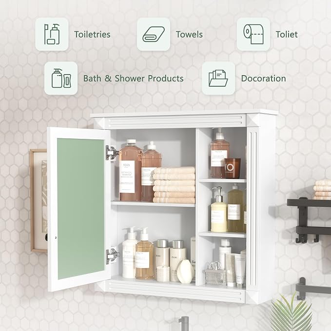 30" White Bathroom Medicine Cabinet - Image 5