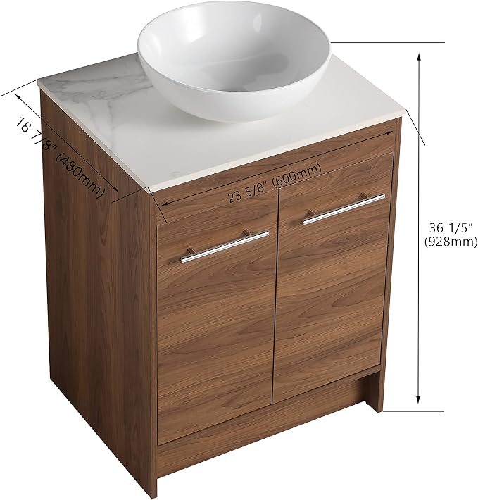 24 Inch Bathroom Vanity with Sink, Mordern Bathroom Vanity, Single Sink - Image 2