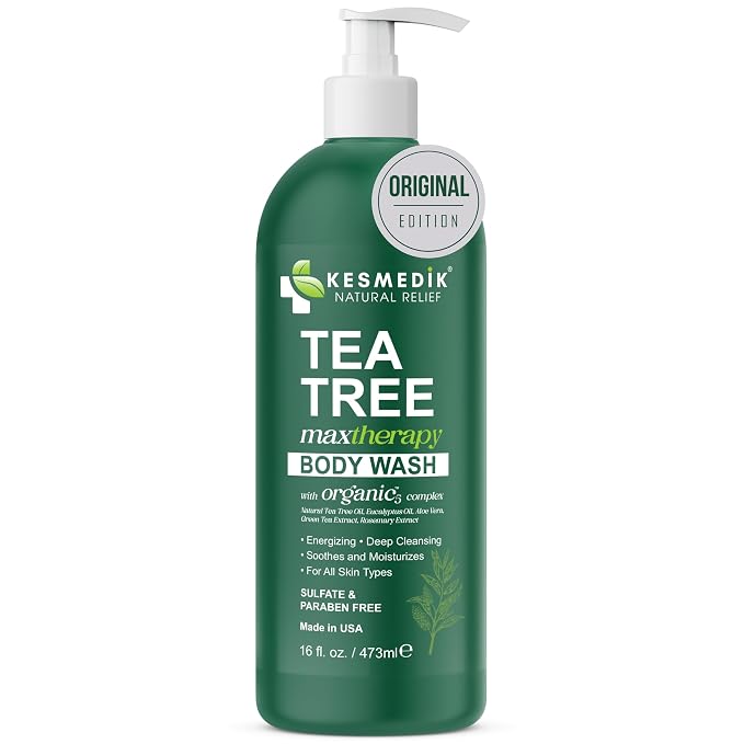 Tea Tree Body Wash MaxTherapy, Itchy Skin Relief, Tea Tree Oil Soap, Soothes by KesmedikNaturalRelief