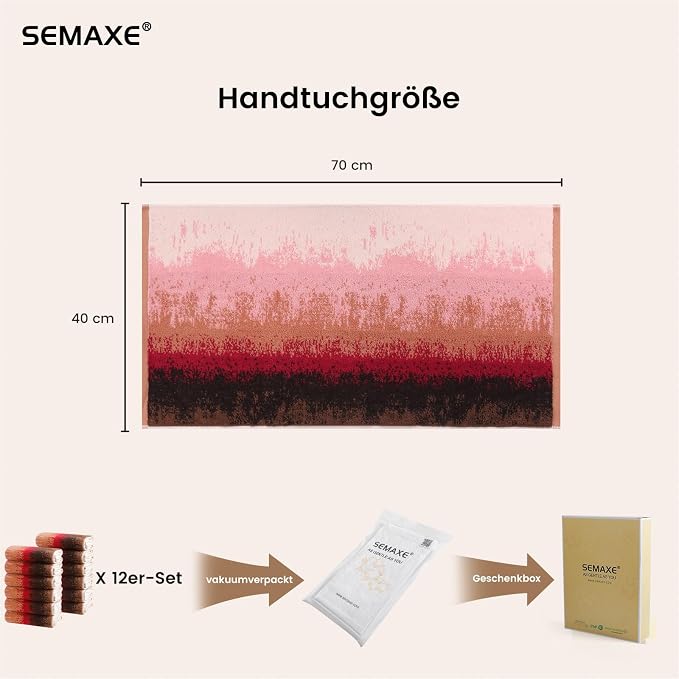 SEMAXE 12 Pack Hand Towels for Bathroom, 100% Cotton Towels - Image 2