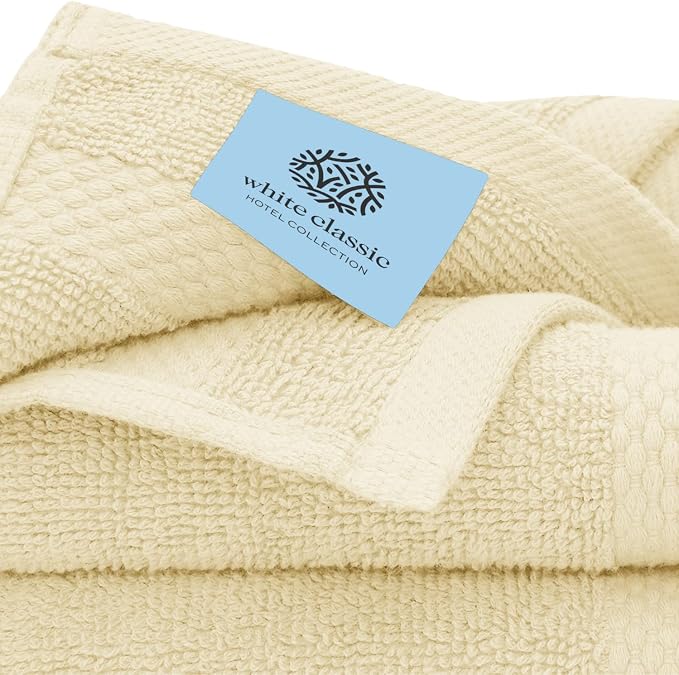 White Classic Luxury Bath Towel Set of 8 Pieces - Image 5