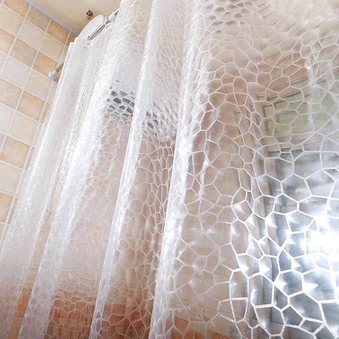 AooHome 36x72 Inch Shower Curtain Liner, EVA 3D Water Cube Shower Curtain - Image 2