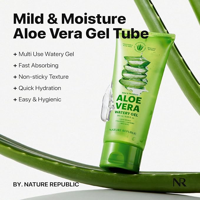 Nature Republic MILD & MOISTURE ALOE VERA WATERY GEL Quick Hydration & fast - Image 2
