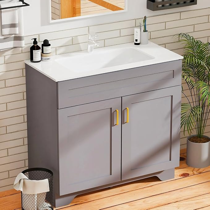 24/30/36IN Bathroom Vanities-Bathroom Sink Cabinet, Equipped Ceramic Sink - Image 8