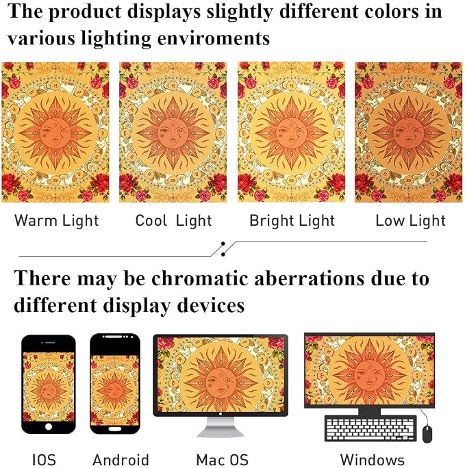 Bohemian Shower Curtain, Boho Floral Print Water Repellent Polyester Fabric - Image 6
