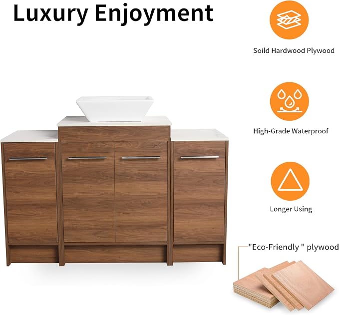 48 Inch Bathroom Vanity with Sink, Mordern Bathroom Vanity, Single Sink - Image 7