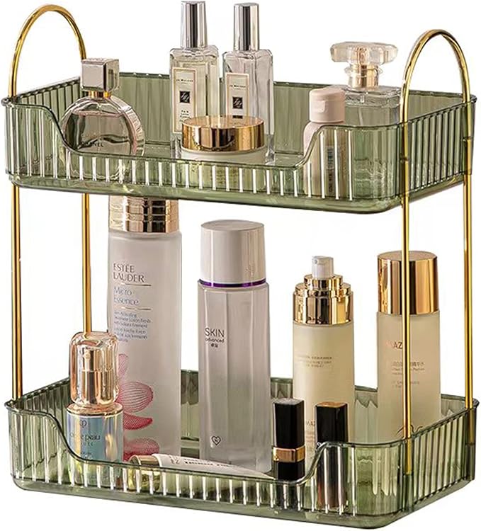 Bathroom Counter Organizer Countertop Storage, Cosmetics Skincare Shelf by SHUANGQING