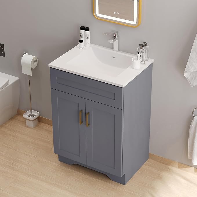 24 Inch Bathroom Vanity with Sink, Bathroom Storage Vanity Cabinet - Image 4