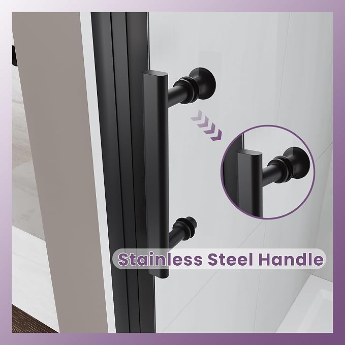 Glass Shower Door 35.5-37 in. W x 72 in. H, Pivot Shower Door - Image 7