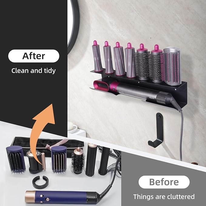 Dyson Airwrap Holder, Aluminum Dyson Airwrap Wall Mount Black - Image 7