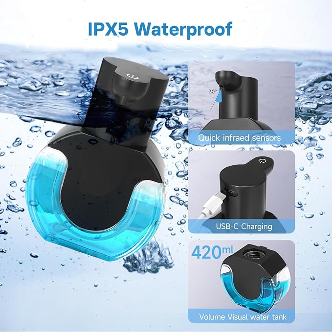 2 Pack Automatic Soap Dispenser, 14.2oz/420ML Touchless Automatic Foaming Hand - Image 3