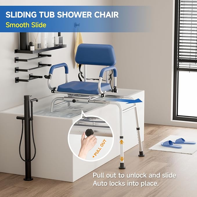 Sliding Shower Chair Tub Transfer Bench - Image 2
