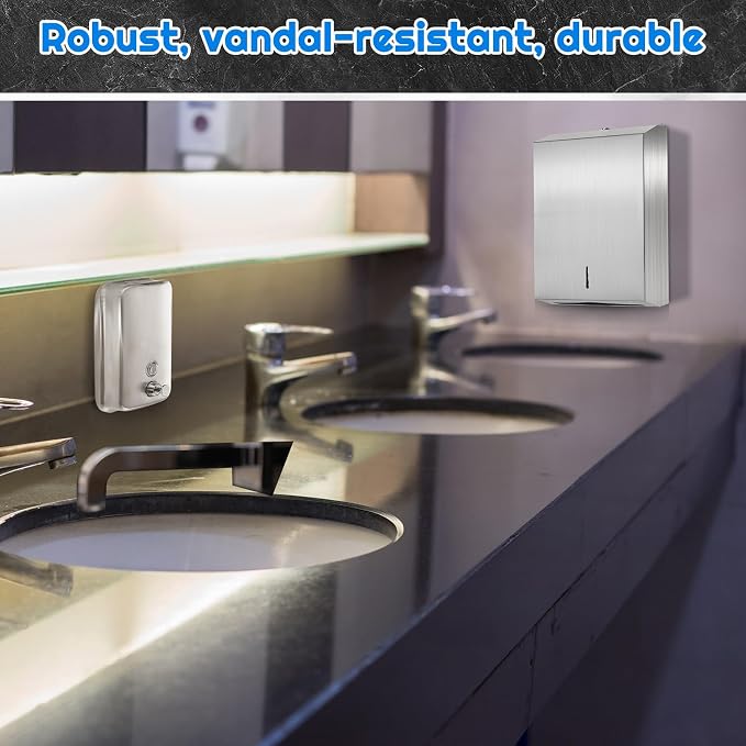 4 Pcs Commercial Soap Dispenser and Paper Towel Dispenser Set - Image 5
