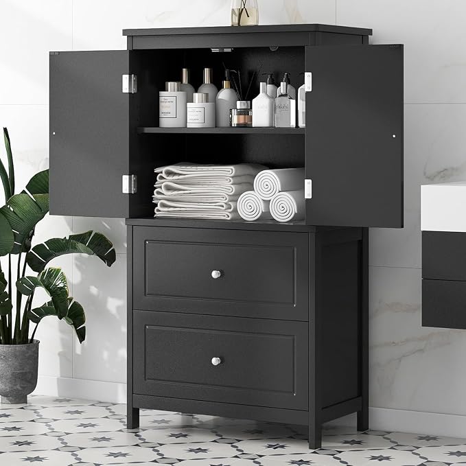 Tall Wide Storage Cabinet, Wood Kitchen Cabinet - Image 4