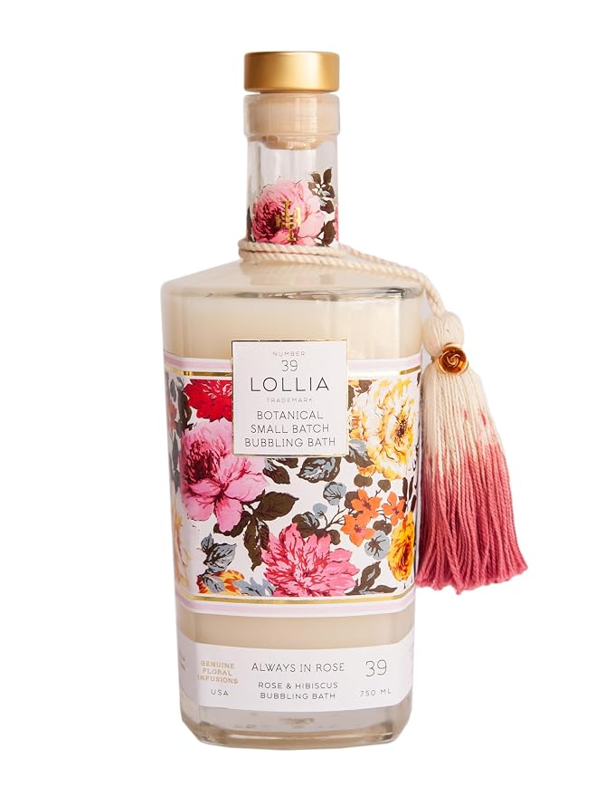 Lollia Always in Rose Bubble Bath, 25 fl oz, Rose & Hibiscus Scented Bubble by LOLLIA
