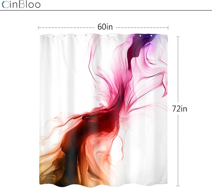 Cinbloo Colorful Multicolor Rainbow 60Wx72H Shower Curtain Abstract Modern - Image 5