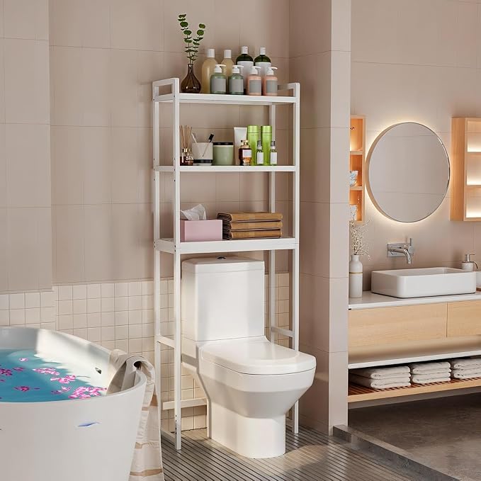 Gizoon 3 Tier Over The Toilet Storage Cabinet, Bamboo Bathroom Over Toilet - Image 8