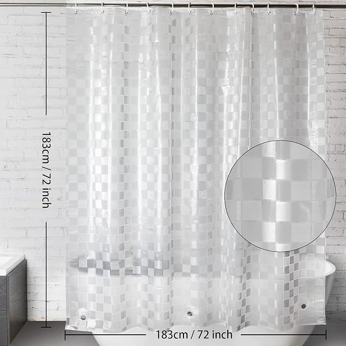 WELTRXE EVA Shower Curtain Liner 72x72 Inch 8G Heavy Duty Clear Shower Liner - Image 6