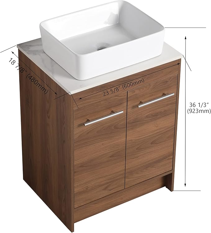 24 Inch Bathroom Vanity with Sink, Mordern Bathroom Vanity, Single Sink - Image 2