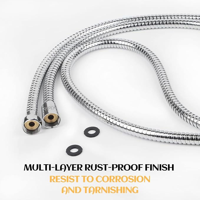 Klabb Shower Hose 96 inches Extra Long Shower Hose Extension Klabb Stainless - Image 2