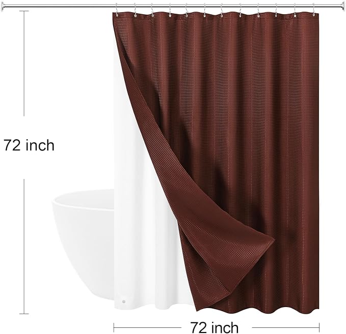 3 in 1 Shower Curtain Set, Waterproof Fabric Shower Curtains - Image 8