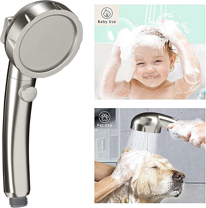 KAIYING Brushed Nickel High Pressure Handheld Shower Head - Image 3
