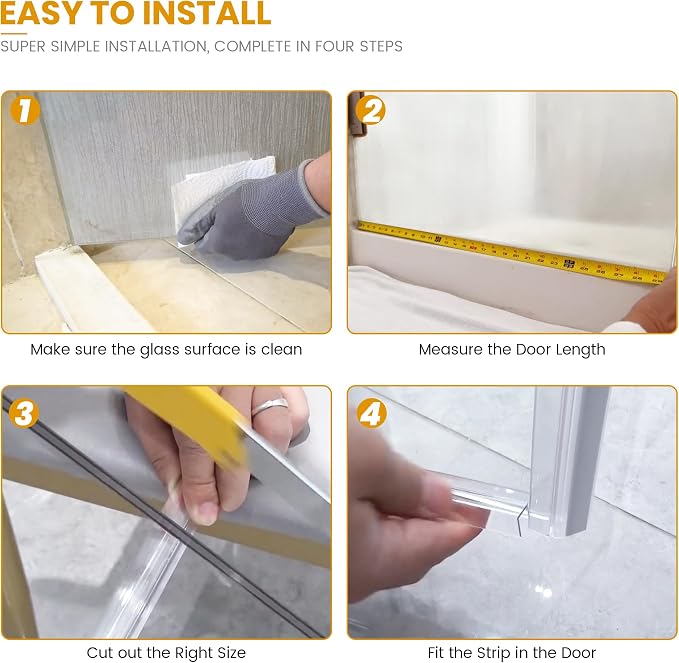 Bathroom Shower Glass Door Bottom Seal Strip - Image 8